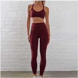 Paradis Maroon Leggings and Bra Set